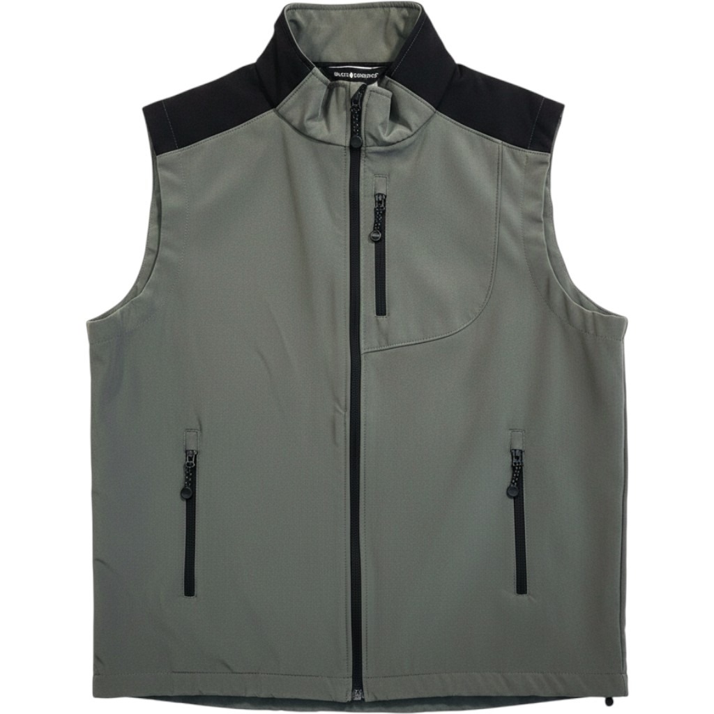 Black Diamond Men Softshell Vest Green Black Full Zip Outdoor Hiking Large